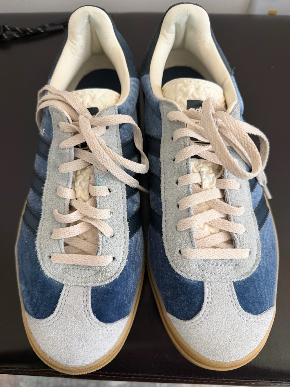 adidas Women’s Suede Sneakers in Blue, Light Gray and Beige